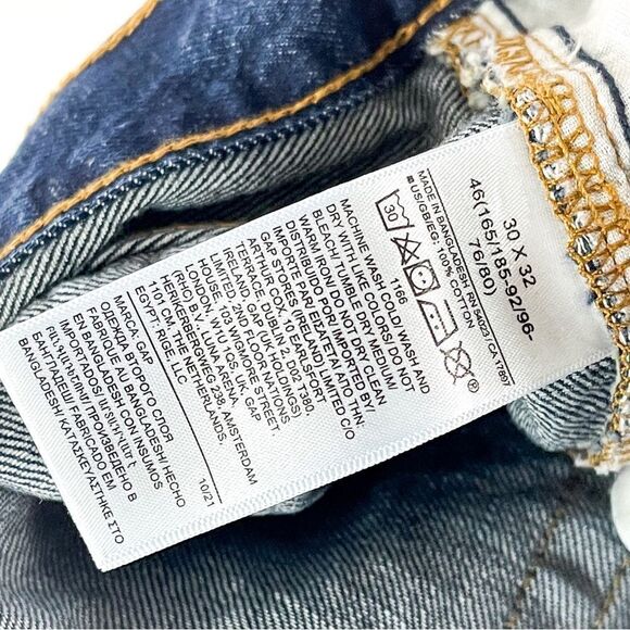 🍋 GAP • Men’s Denim Straight Jeans Classic Blue Wash Size 30x32 - Picture 5 of 8